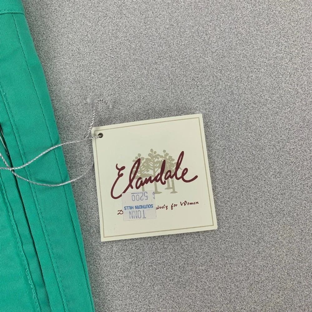 Elandale‎ Pleated Shorts Women 6 Meadow Green Vintage High Waist Cotton 6000-25